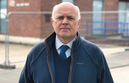 Sir Iain Duncan Smith MP outside the former Woodford Green Police station